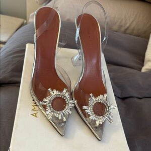 Amina Muaddi Clear Begum Pumps. Worm twice